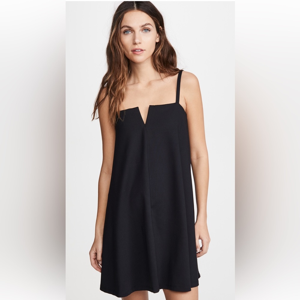 Susana Monaco Flared V Neck Wire Tank Dress black size S